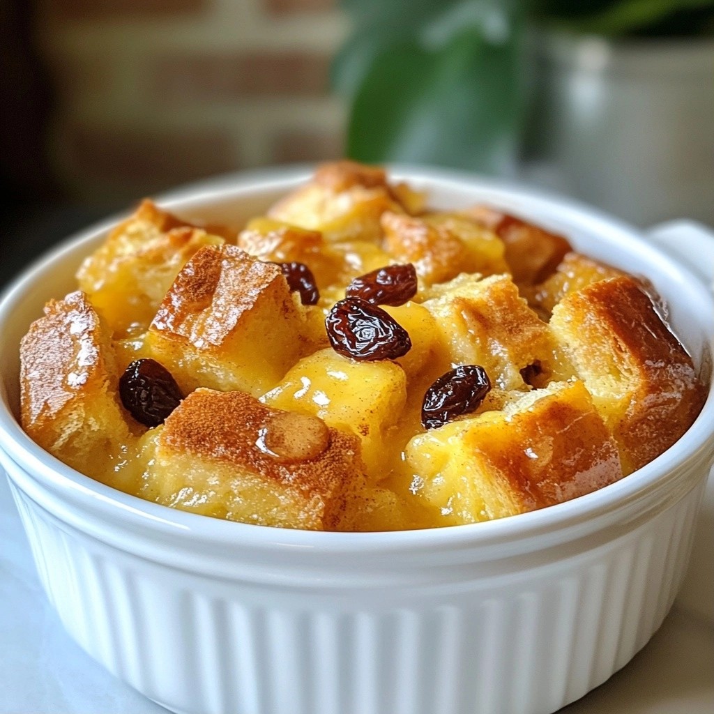 Old-Fashioned Southern Bread Pudding with Raisins Delight