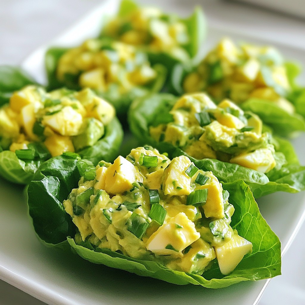 Avocado Egg Salad Lettuce Cups Healthy and Fresh Snack
