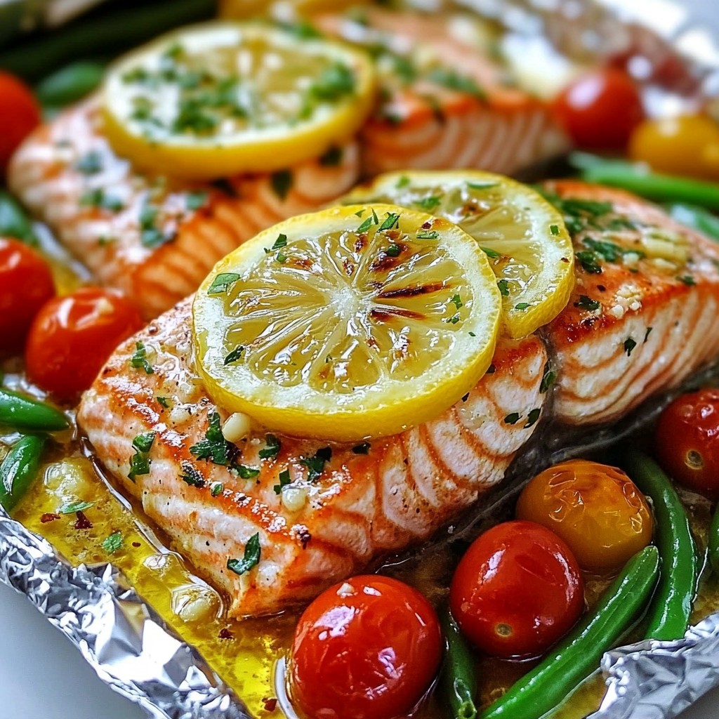 Garlic Butter Salmon Foil Packets Easy Healthy Meal