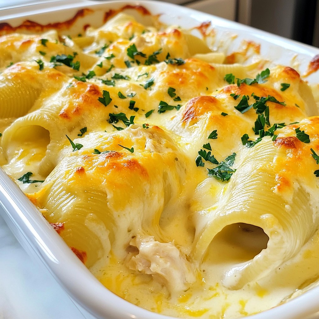 Chicken Alfredo Stuffed Shells Delicious and Easy Meal