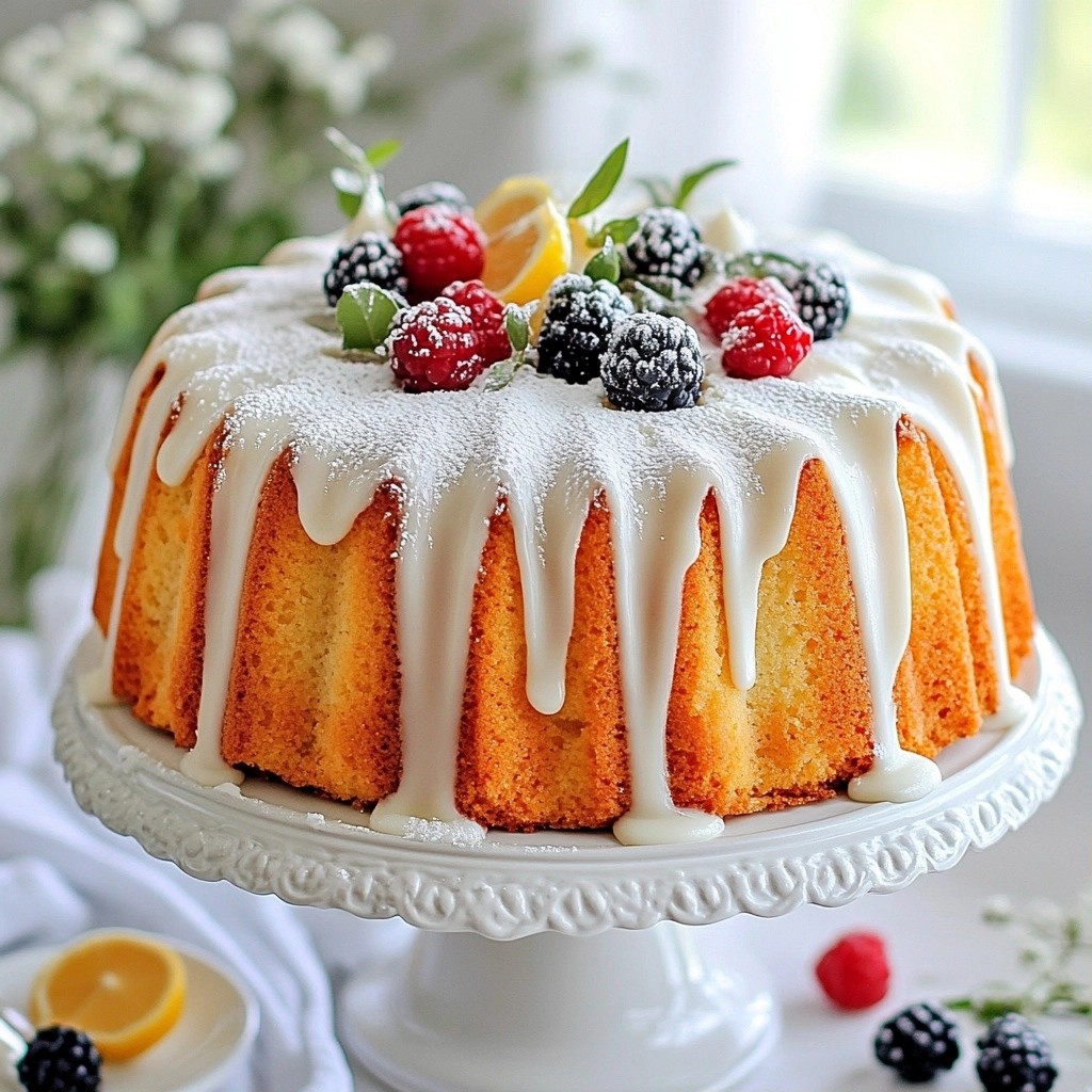 Southern Cream Cheese Pound Cake with Vanilla Glaze Delight