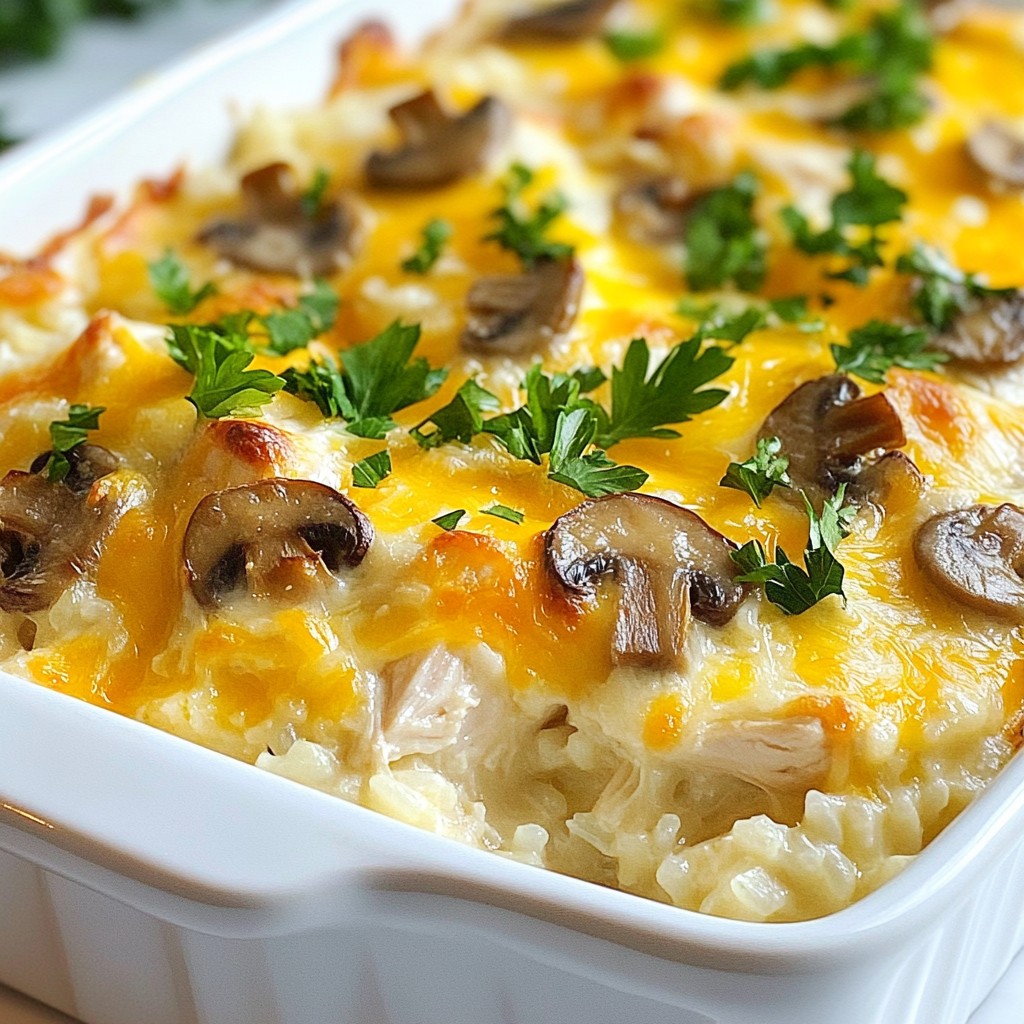 Savory Grandma's Chicken and Mushroom Rice Bake Delight
