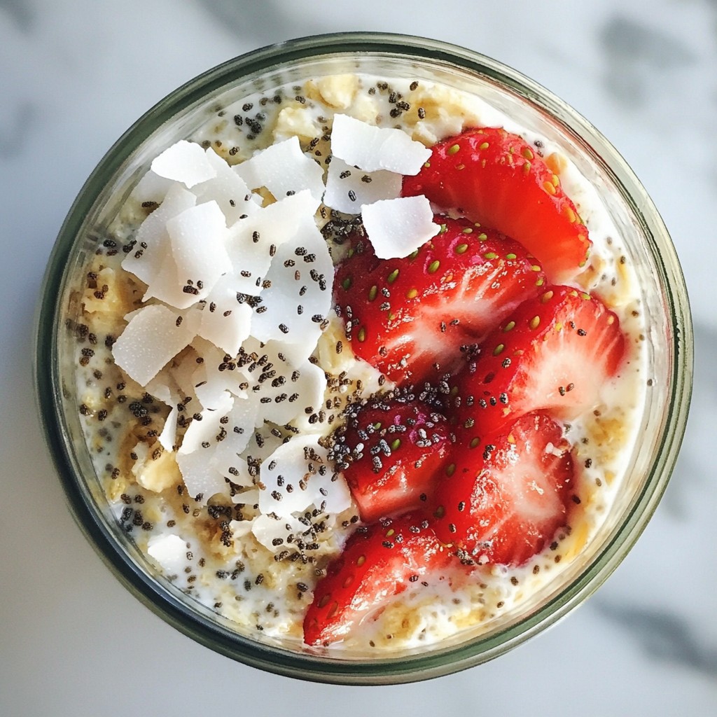 Strawberry Coconut Overnight Oats Easy Breakfast Recipe