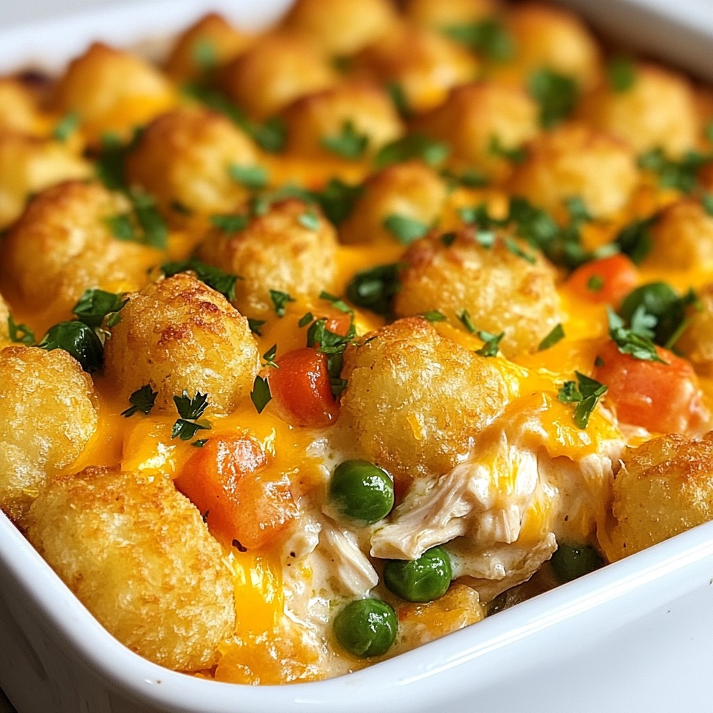Cheesy Chicken Tater Tot Casserole Easy Comfort Meal