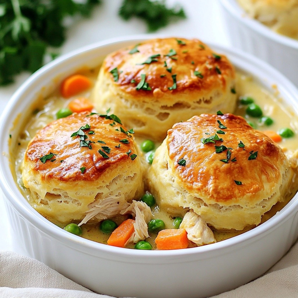 Cozy Southern Chicken and Buttermilk Biscuit Pot Pie