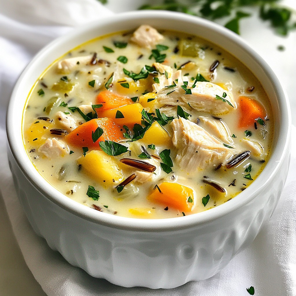 Creamy Chicken and Wild Rice Soup Comforting Meal