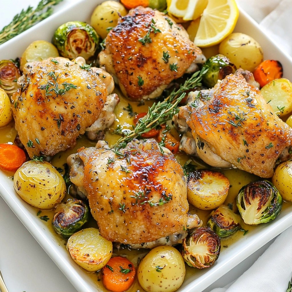 Comfort Food Herb-Roasted Chicken and Vegetables Delight