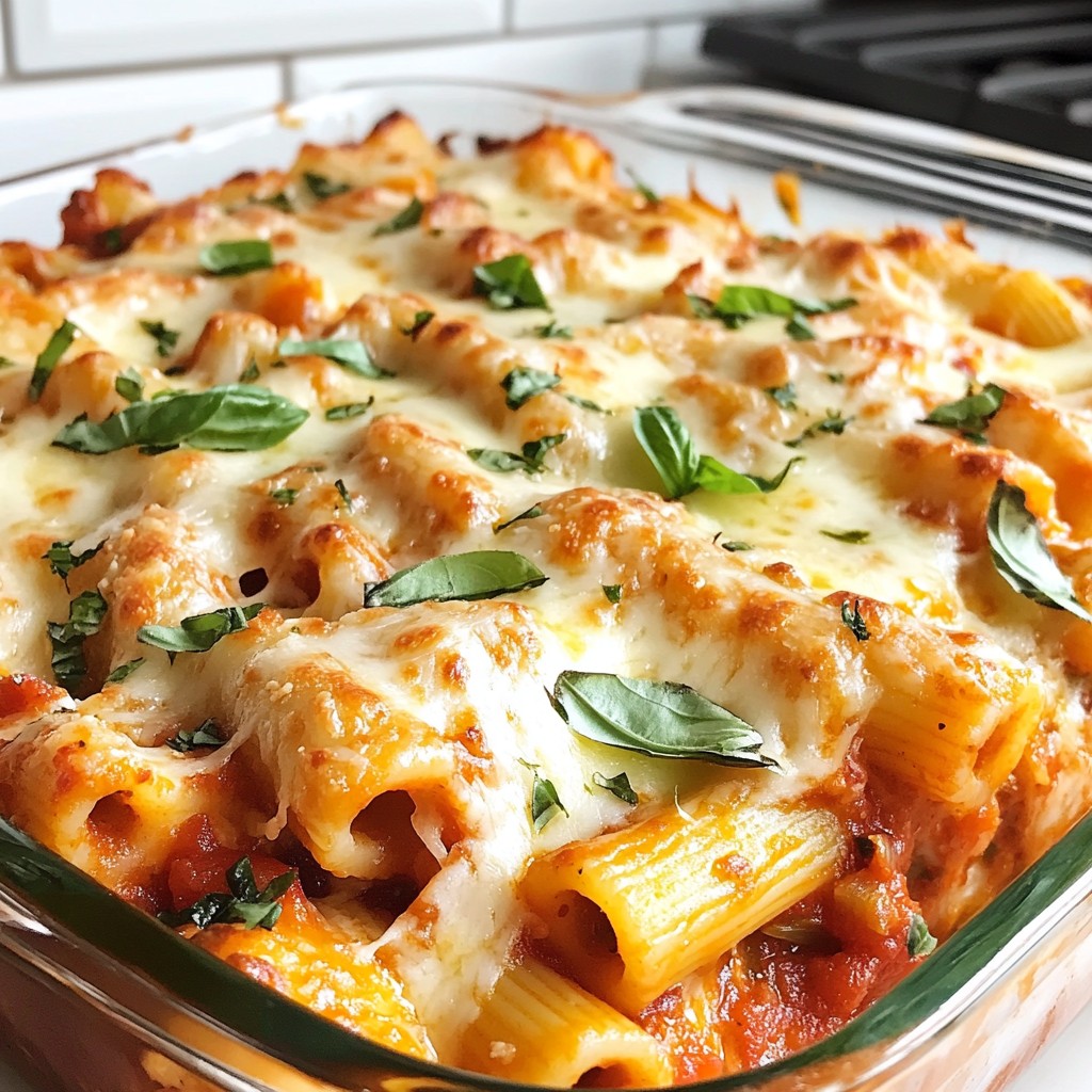 Baked Ziti with Three Cheeses Comforting Family Meal