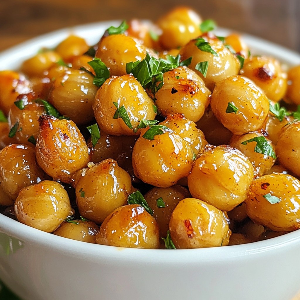 Honey Garlic Roasted Chickpeas Crunchy and Tasty Snack