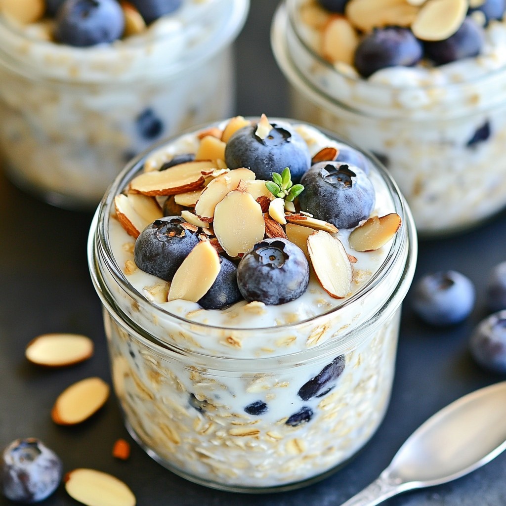Blueberry Almond Overnight Oats Healthy Breakfast Option