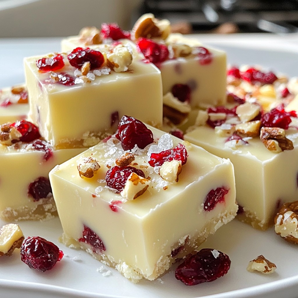 White Chocolate Cranberry Fudge Delightful Treat