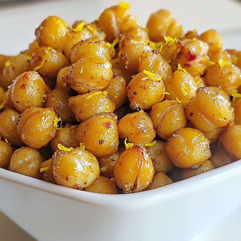 Lemon Garlic Roasted Chickpeas Flavorful Snack Idea