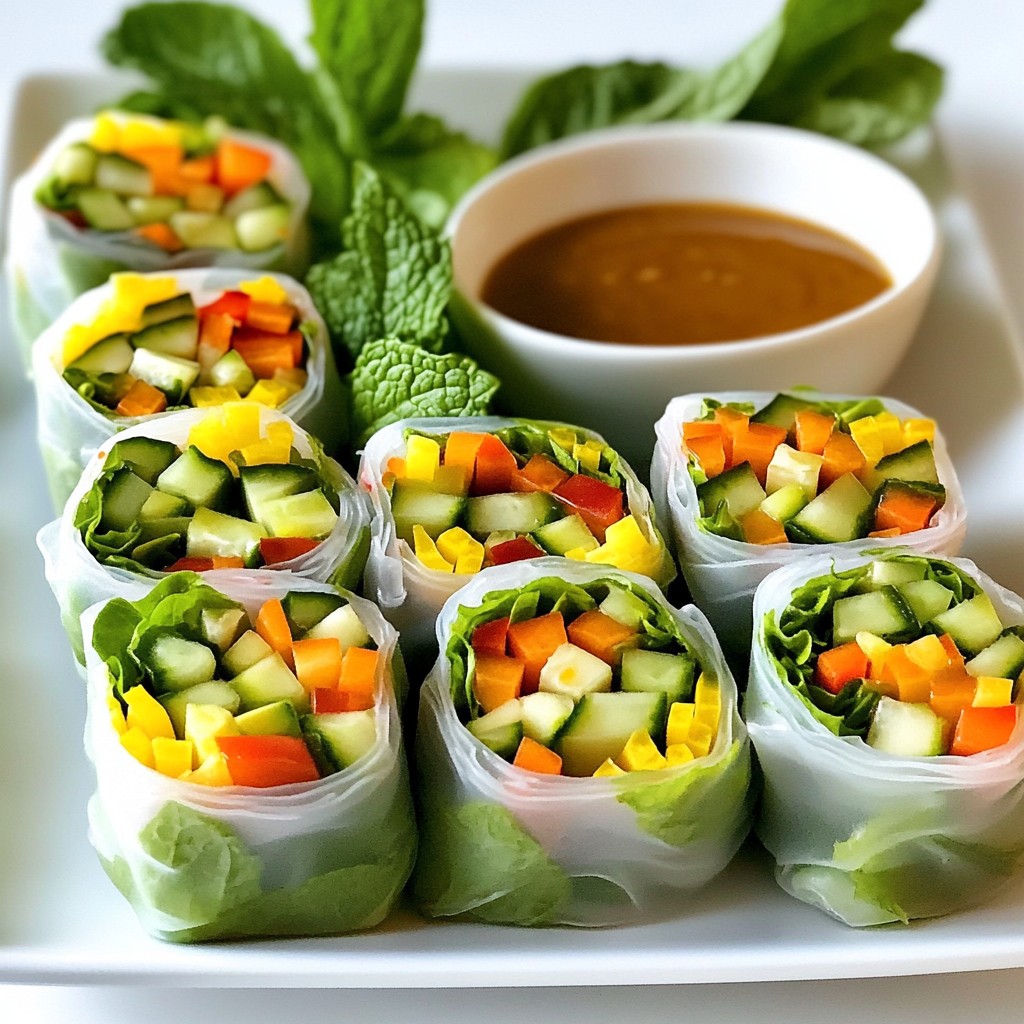 Garden Veggie Spring Rolls Fresh and Healthy Snack