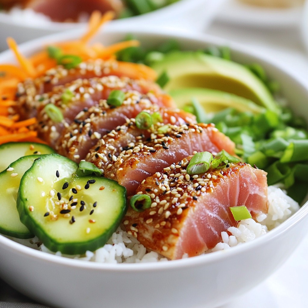 Savory Sesame Crusted Ahi Tuna Bowls Recipe