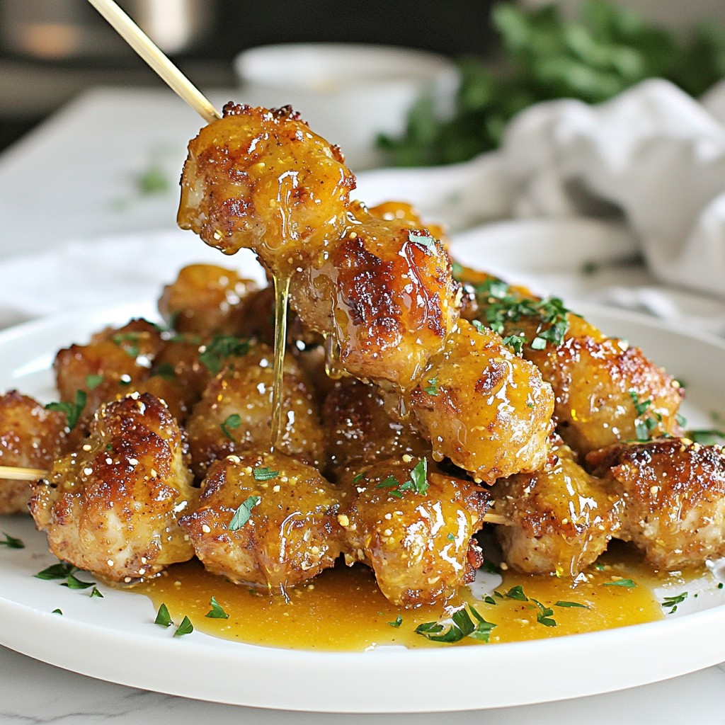 Honey Mustard Pretzel Chicken Skewers Simple Delight