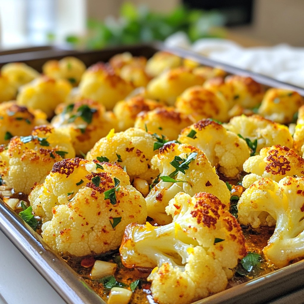 Lemon Garlic Roasted Cauliflower Tasty Side Dish