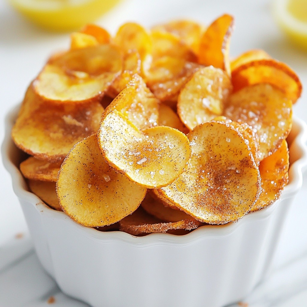 Cinnamon Sugar Apple Chips Tasty Crunchy Snack Treat