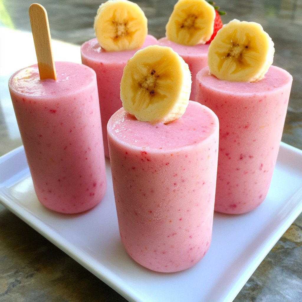 Strawberry Banana Smoothie Pops Refreshing Treat Idea